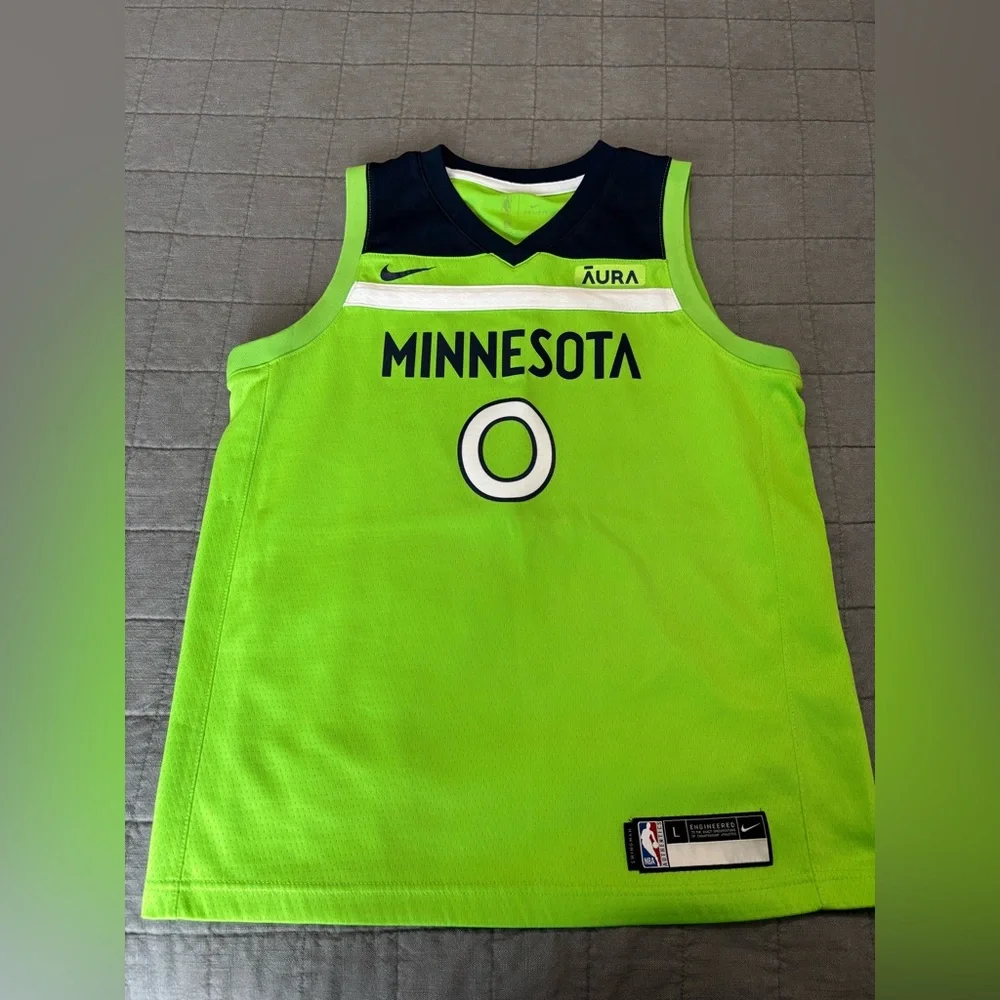 Nike Dri-FIT Minnesota Timberwolves Jersey in Lime Green and Navy